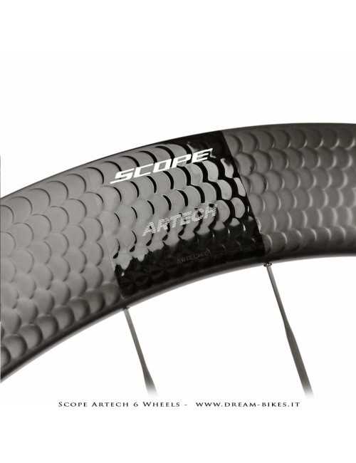 Scope Artech 6 Clincher-Tubeless Disc Road Wheels 65 mm Profile, 1244 gr.