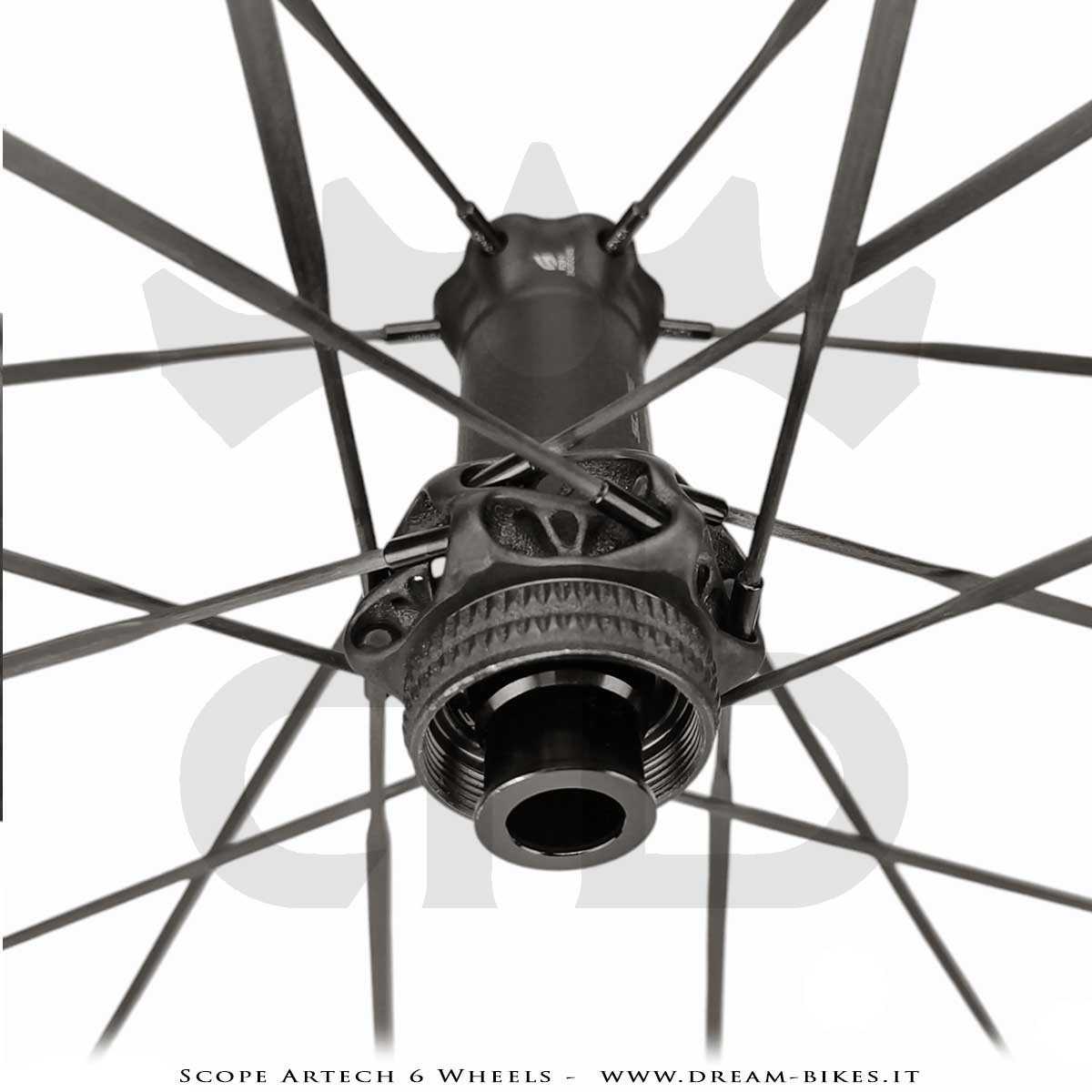 Scope Artech 6 Clincher-Tubeless Disc Road Wheels 65 mm Profile, 1244 gr.