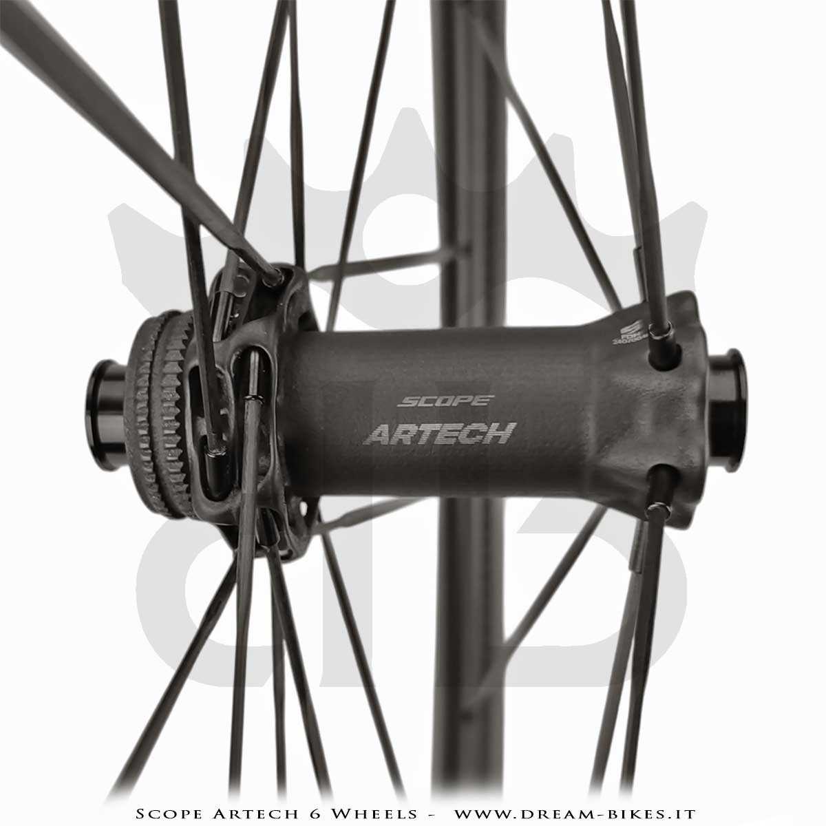 Scope Artech 6 Clincher-Tubeless Disc Road Wheels 65 mm Profile, 1244 gr.