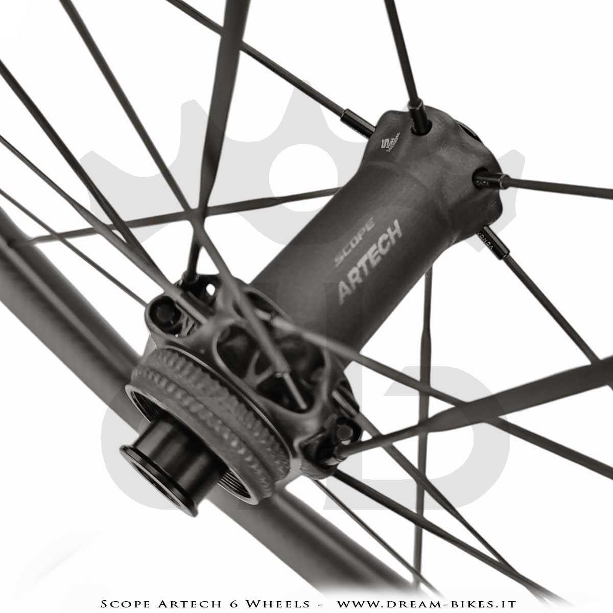 Scope Artech 6 Clincher-Tubeless Disc Road Wheels 65 mm Profile, 1244 gr.