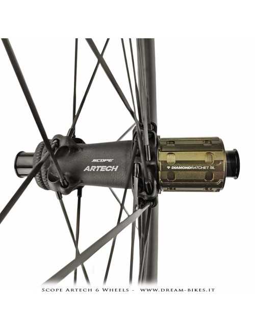 Scope Artech 6 Clincher-Tubeless Disc Road Wheels 65 mm Profile, 1244 gr.
