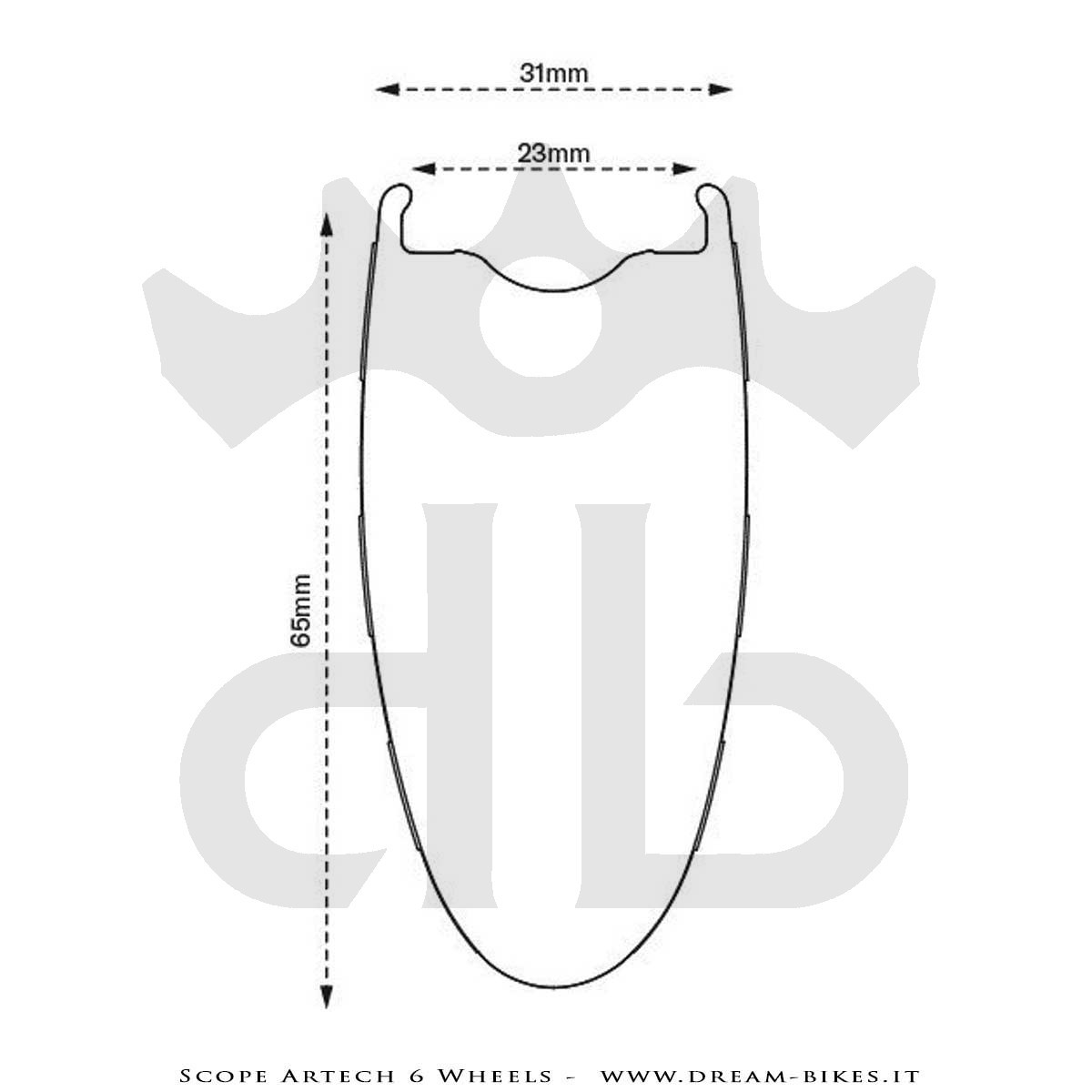 Scope Artech 6 Ruote Strada Disco Copertonicino-Tubeless Profilo 65 mm 1244 gr.