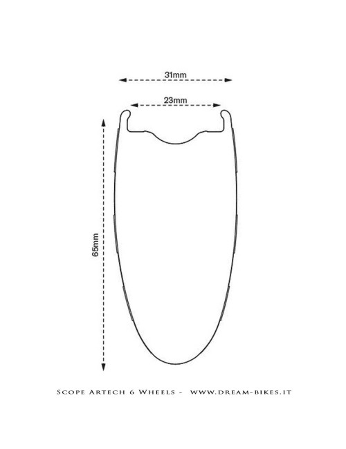 Scope Artech 6 Ruote Strada Disco Copertonicino-Tubeless Profilo 65 mm 1244 gr.