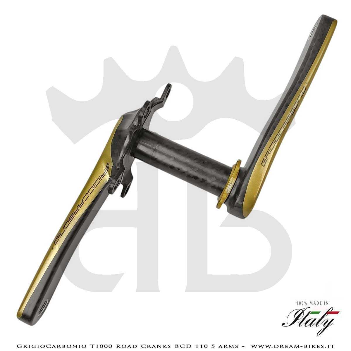 GrigioCarbonio Road T1000 BCD 110 mm Cranks - 5 Arms - 239 gr.
