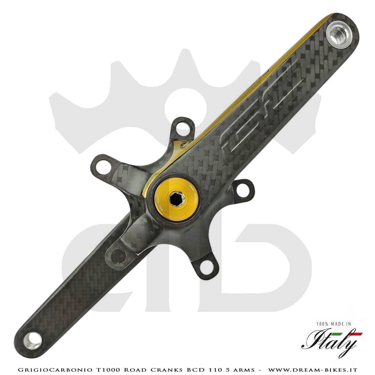 GrigioCarbonio Road T1000 BCD 110 mm Cranks - 5 Arms - 239 gr.