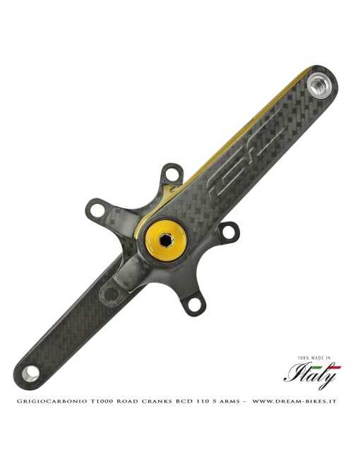 GrigioCarbonio Road T1000 BCD 110 mm Cranks - 5 Arms - 239 gr.
