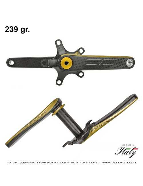 GrigioCarbonio Road T1000 BCD 110 mm Cranks - 5 Arms - 239 gr.