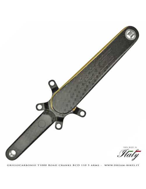GrigioCarbonio Road T1000 BCD 110 mm Cranks - 5 Arms - 239 gr.