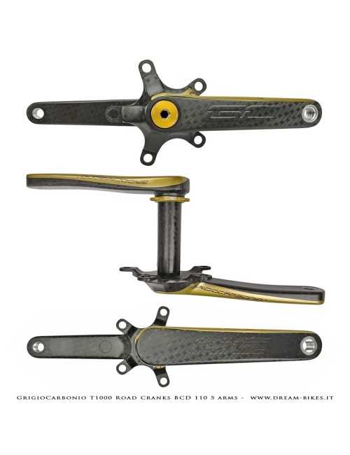 GrigioCarbonio Road T1000 BCD 110 mm Cranks - 5 Arms - 239 gr.