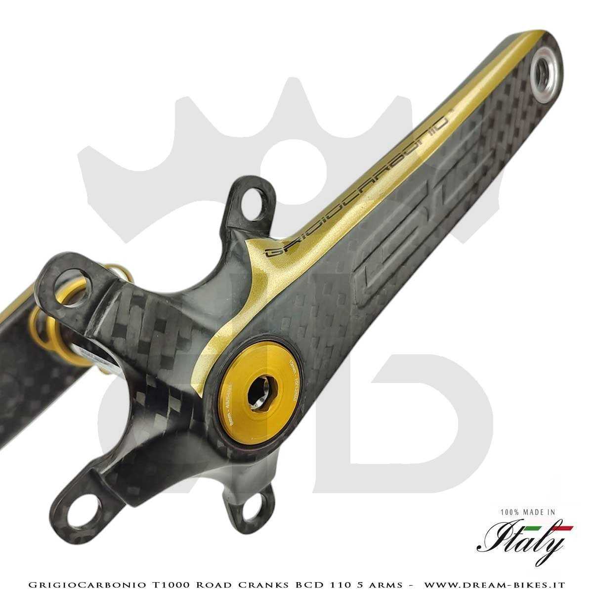 GrigioCarbonio Road T1000 BCD 110 mm Cranks - 5 Arms - 239 gr.