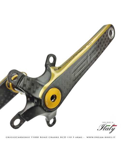 GrigioCarbonio Road T1000 BCD 110 mm Cranks - 5 Arms - 239 gr.