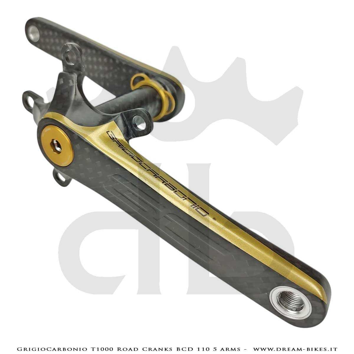 GrigioCarbonio Road T1000 BCD 110 mm Cranks - 5 Arms - 239 gr.
