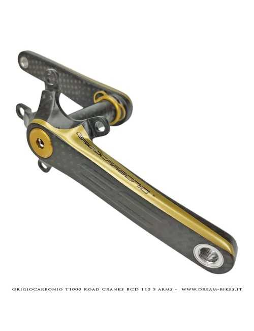 GrigioCarbonio Road T1000 BCD 110 mm Cranks - 5 Arms - 239 gr.