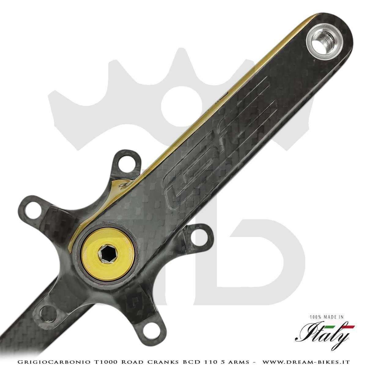 GrigioCarbonio Road T1000 BCD 110 mm Cranks - 5 Arms - 239 gr.