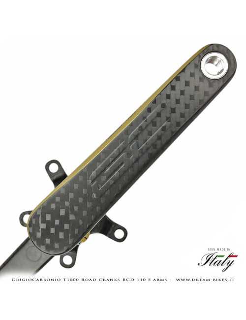 GrigioCarbonio Road T1000 BCD 110 mm Cranks - 5 Arms - 239 gr.