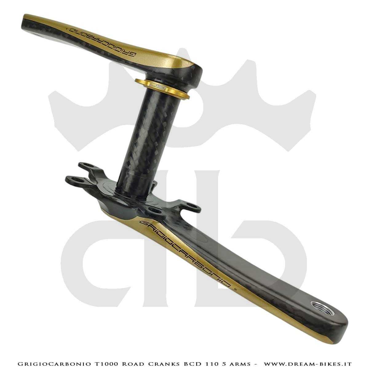 GrigioCarbonio Road T1000 BCD 110 mm Cranks - 5 Arms - 239 gr.