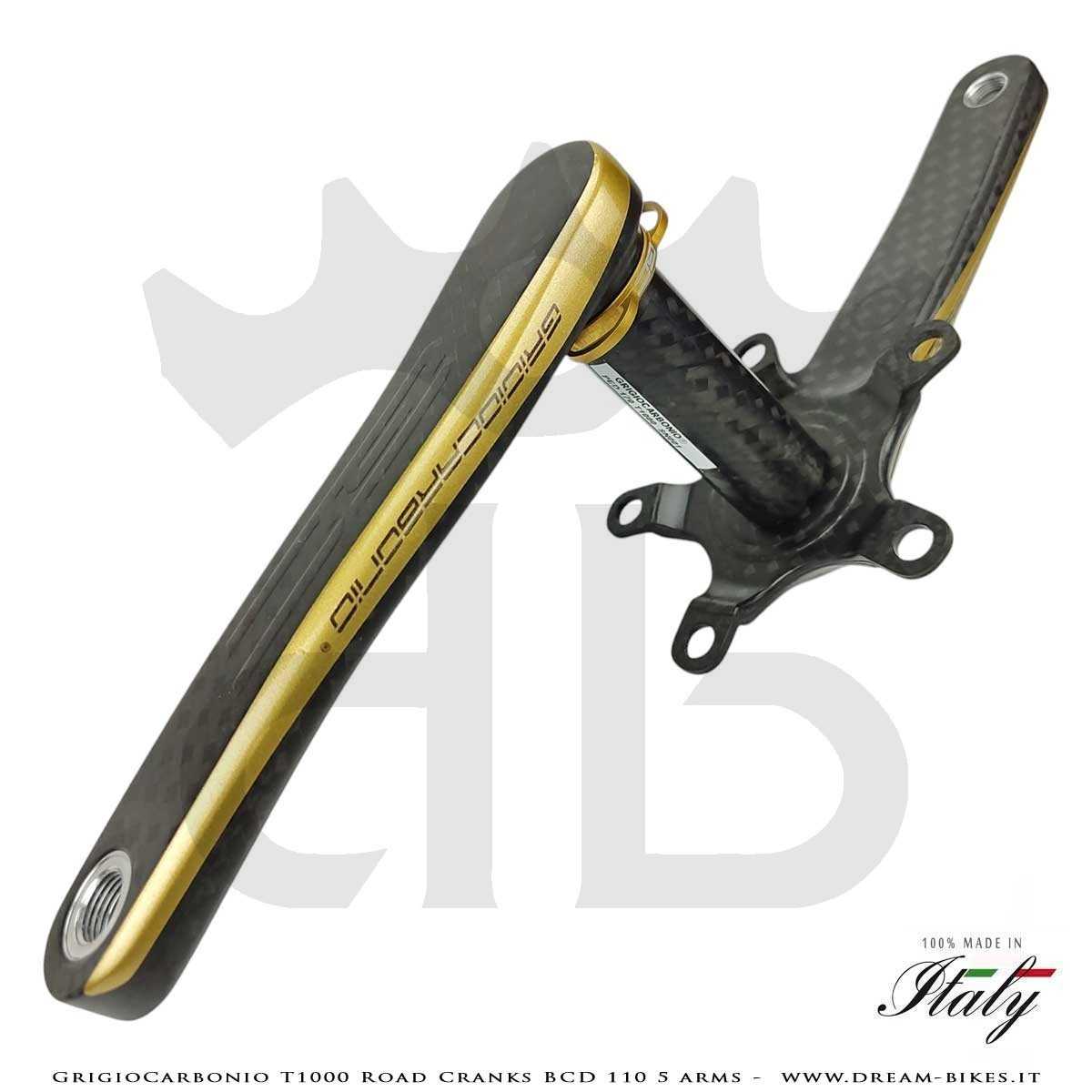 GrigioCarbonio Road T1000 BCD 110 mm Cranks - 5 Arms - 239 gr.