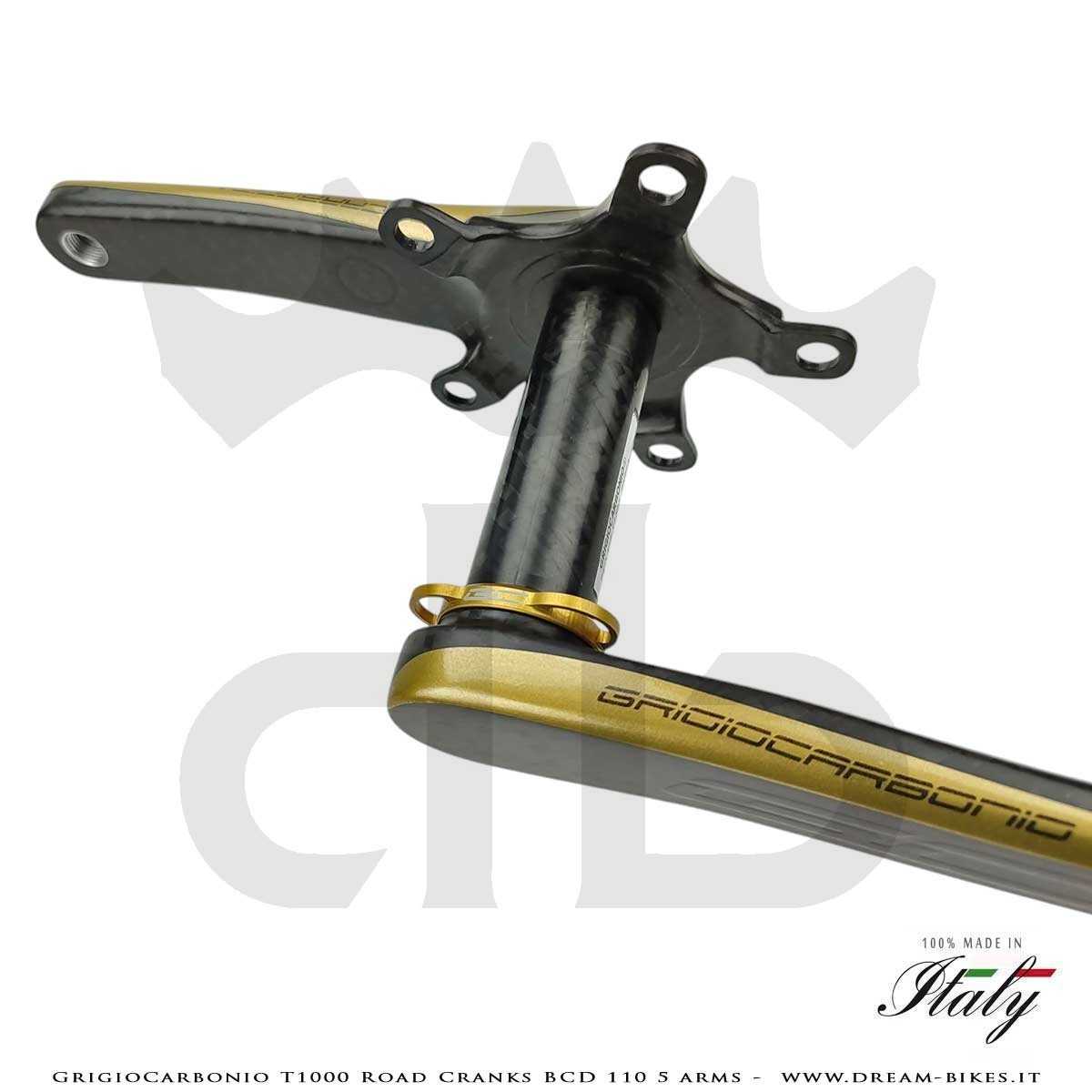 GrigioCarbonio Road T1000 BCD 110 mm Cranks - 5 Arms - 239 gr.