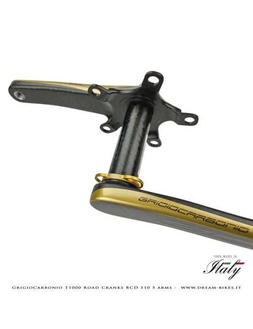 GrigioCarbonio Road T1000 BCD 110 mm Cranks - 5 Arms - 239 gr.