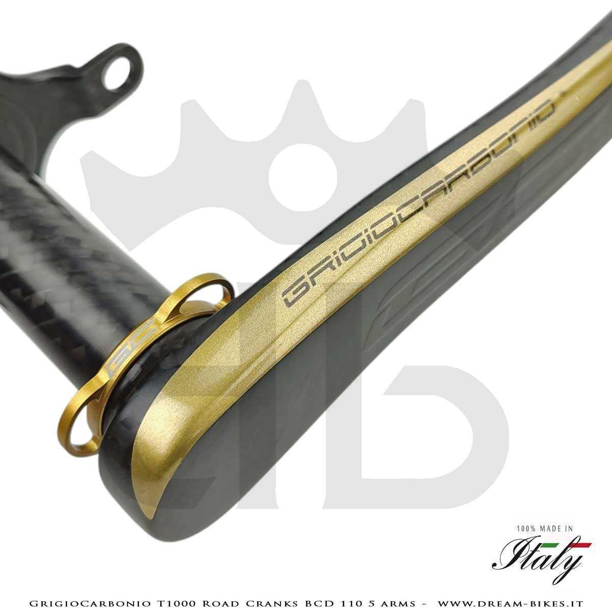 GrigioCarbonio Road T1000 BCD 110 mm Cranks - 5 Arms - 239 gr.