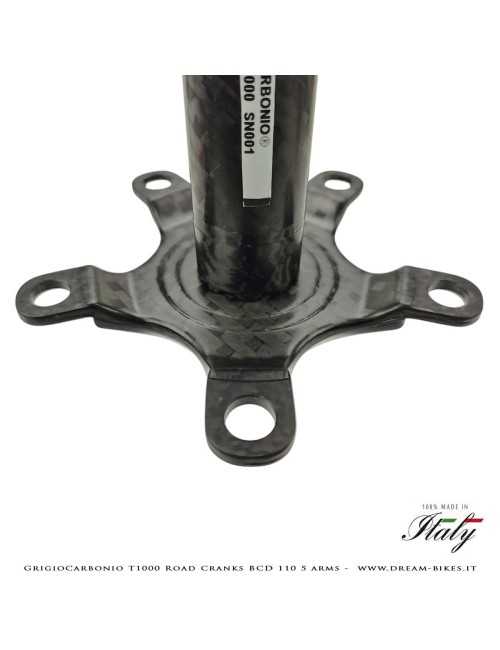 GrigioCarbonio Road T1000 BCD 110 mm Cranks - 5 Arms - 239 gr.