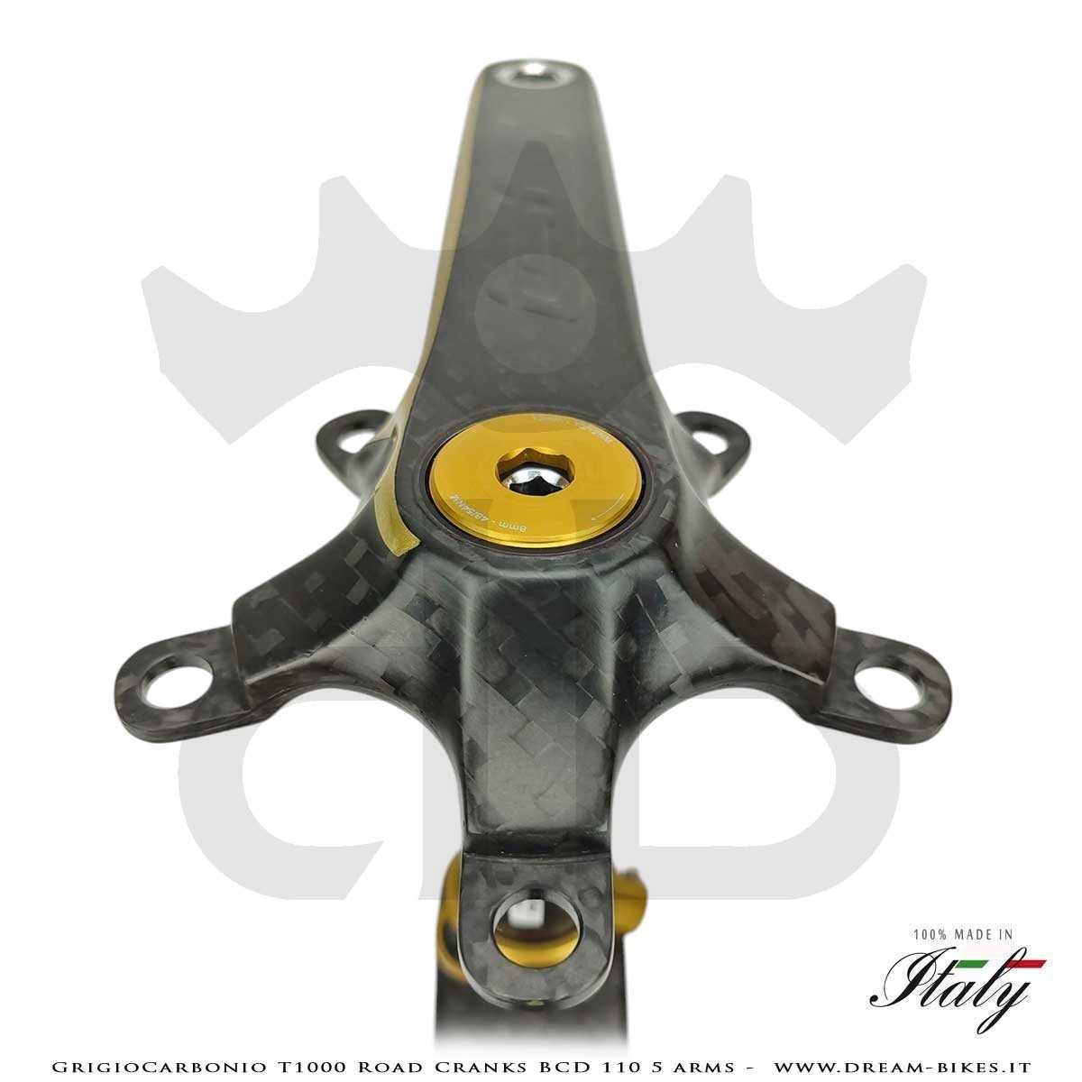 GrigioCarbonio Road T1000 BCD 110 mm Cranks - 5 Arms - 239 gr.