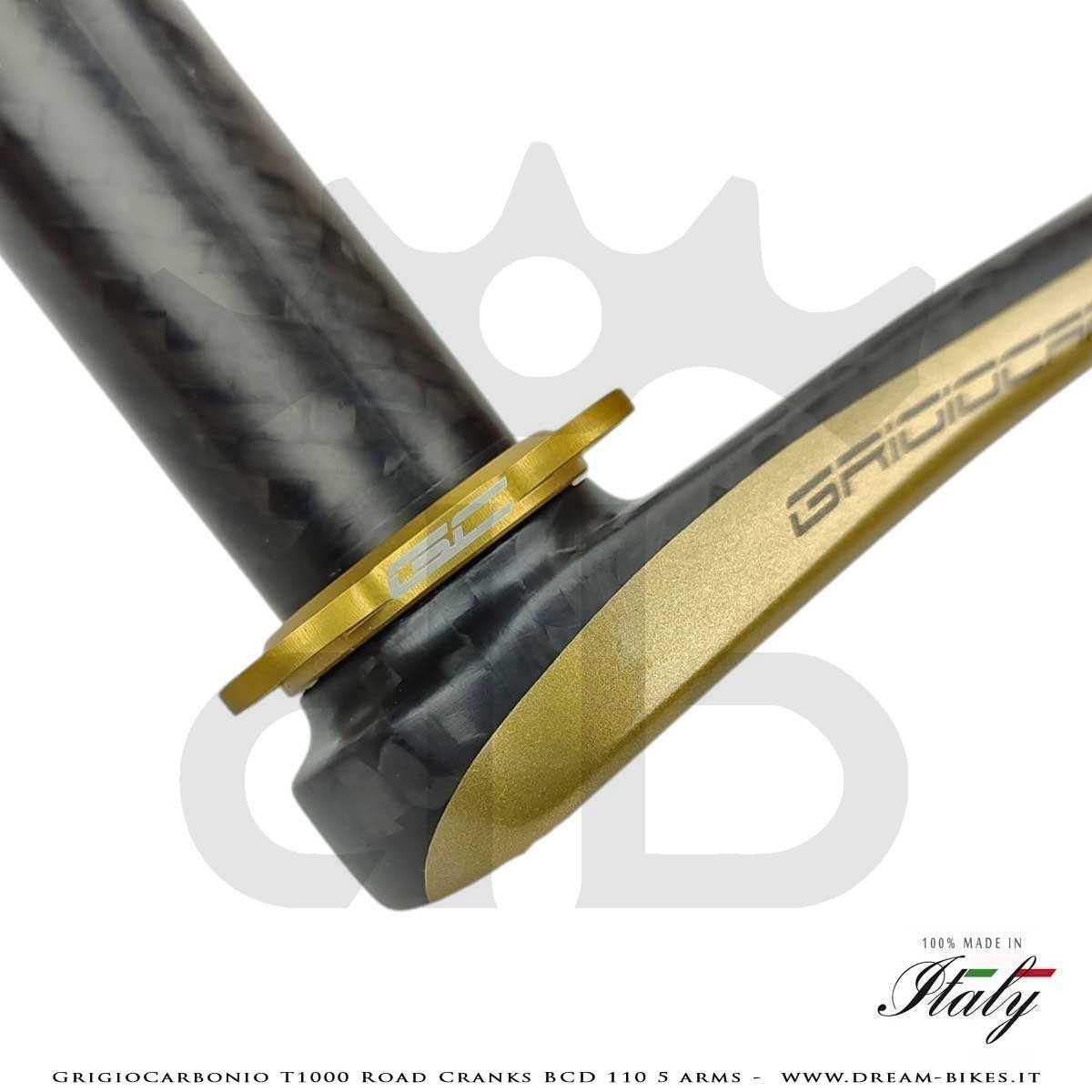 GrigioCarbonio Road T1000 BCD 110 mm Cranks - 5 Arms - 239 gr.