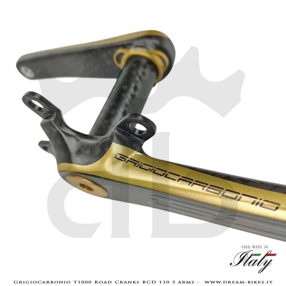 GrigioCarbonio Road T1000 BCD 110 mm Cranks - 5 Arms - 239 gr.