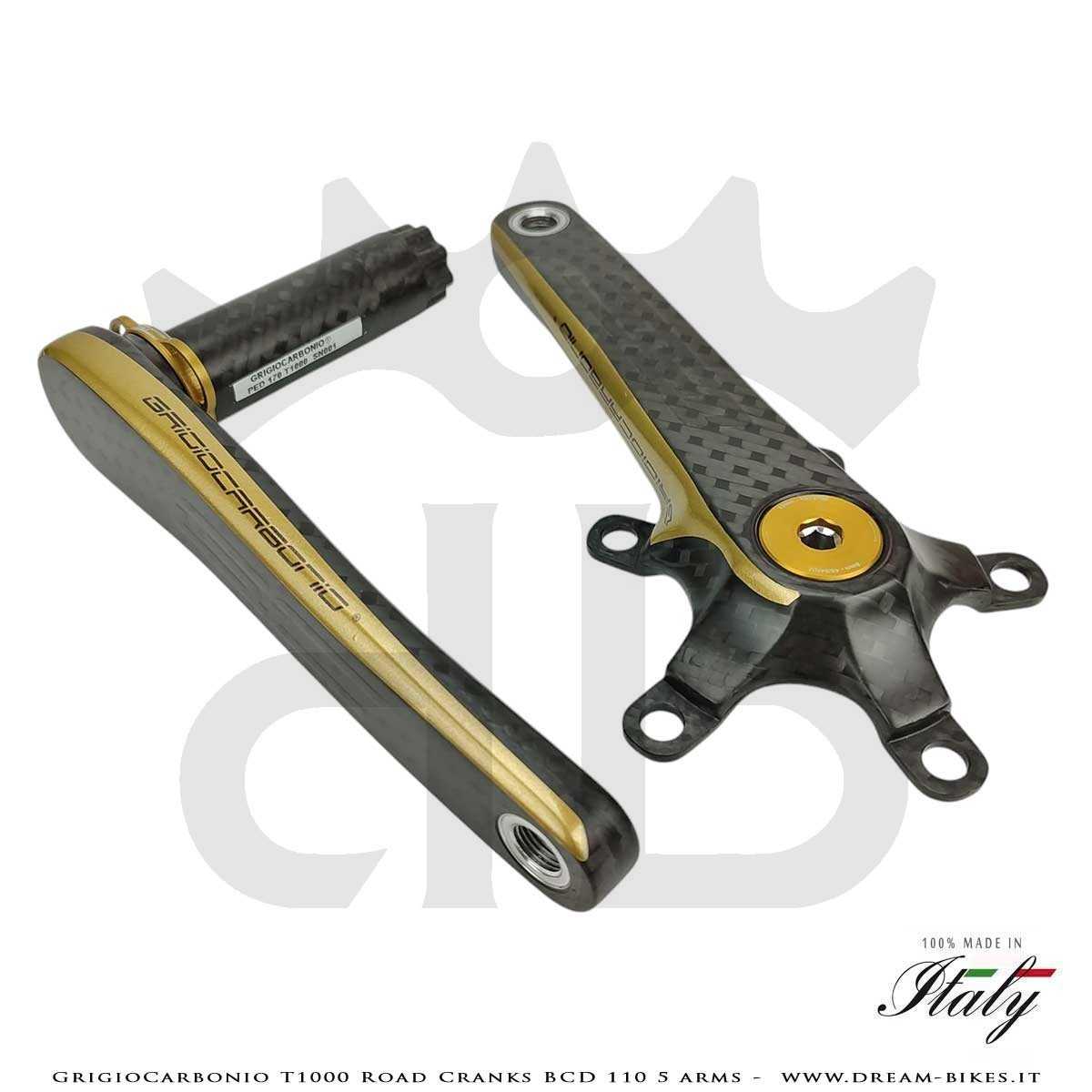 GrigioCarbonio Road T1000 BCD 110 mm Cranks - 5 Arms - 239 gr.