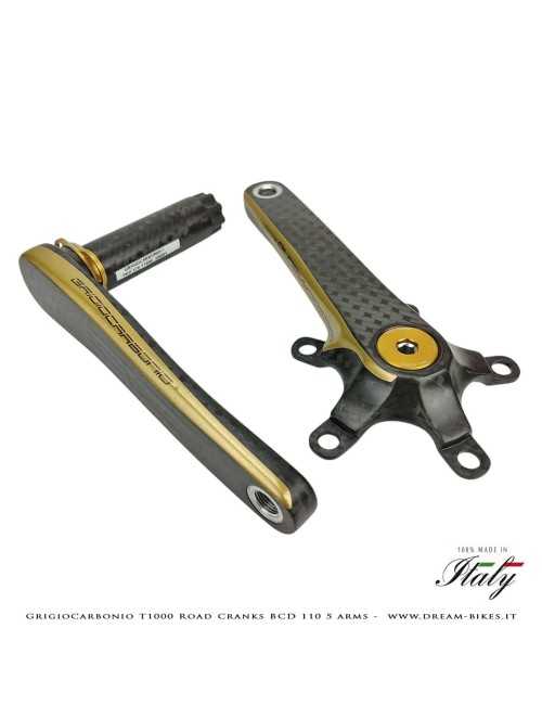 GrigioCarbonio Road T1000 BCD 110 mm Cranks - 5 Arms - 239 gr.