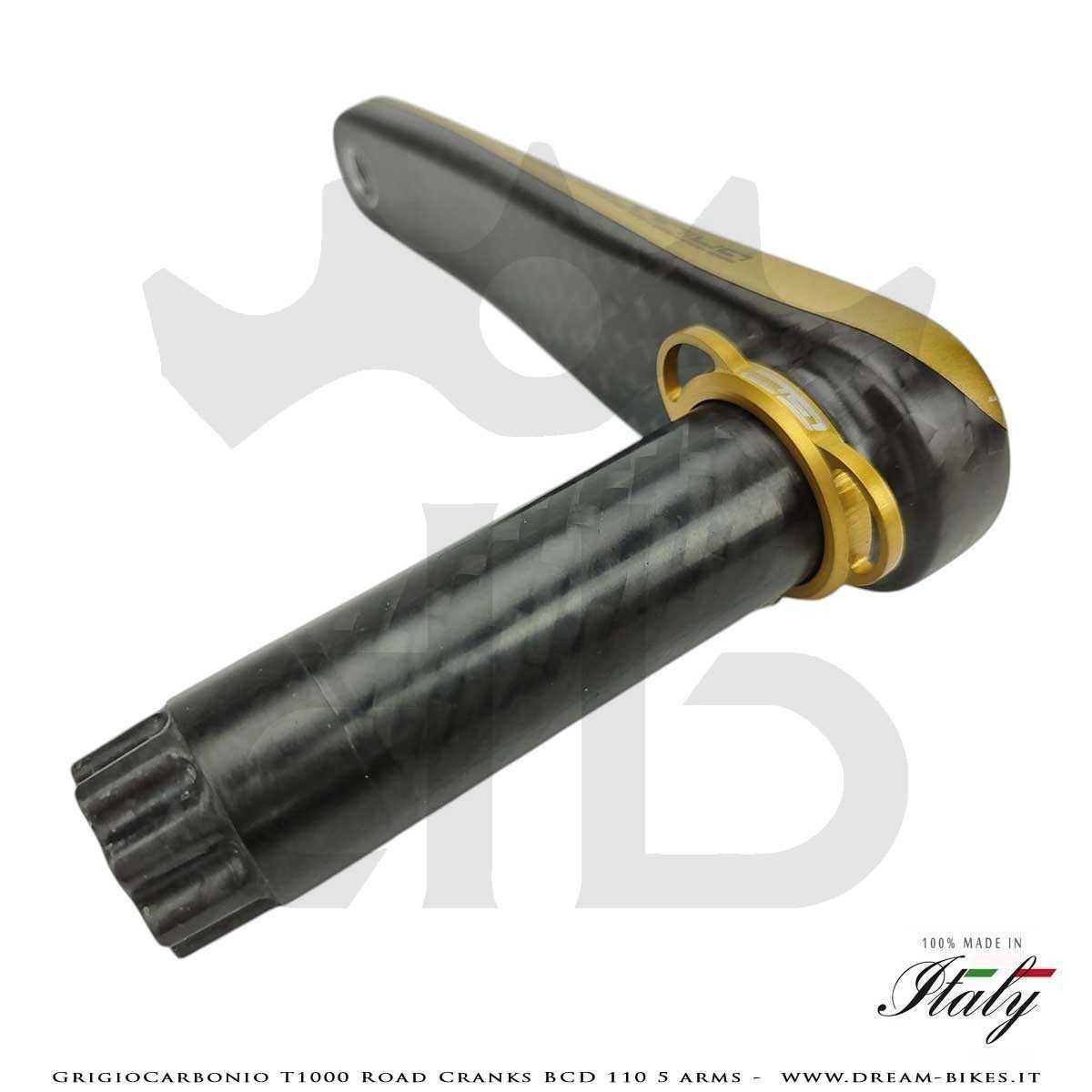 GrigioCarbonio Road T1000 BCD 110 mm Cranks - 5 Arms - 239 gr.