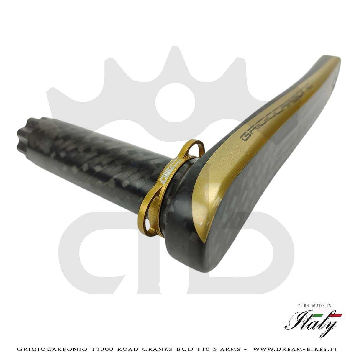 GrigioCarbonio Road T1000 BCD 110 mm Cranks - 5 Arms - 239 gr.
