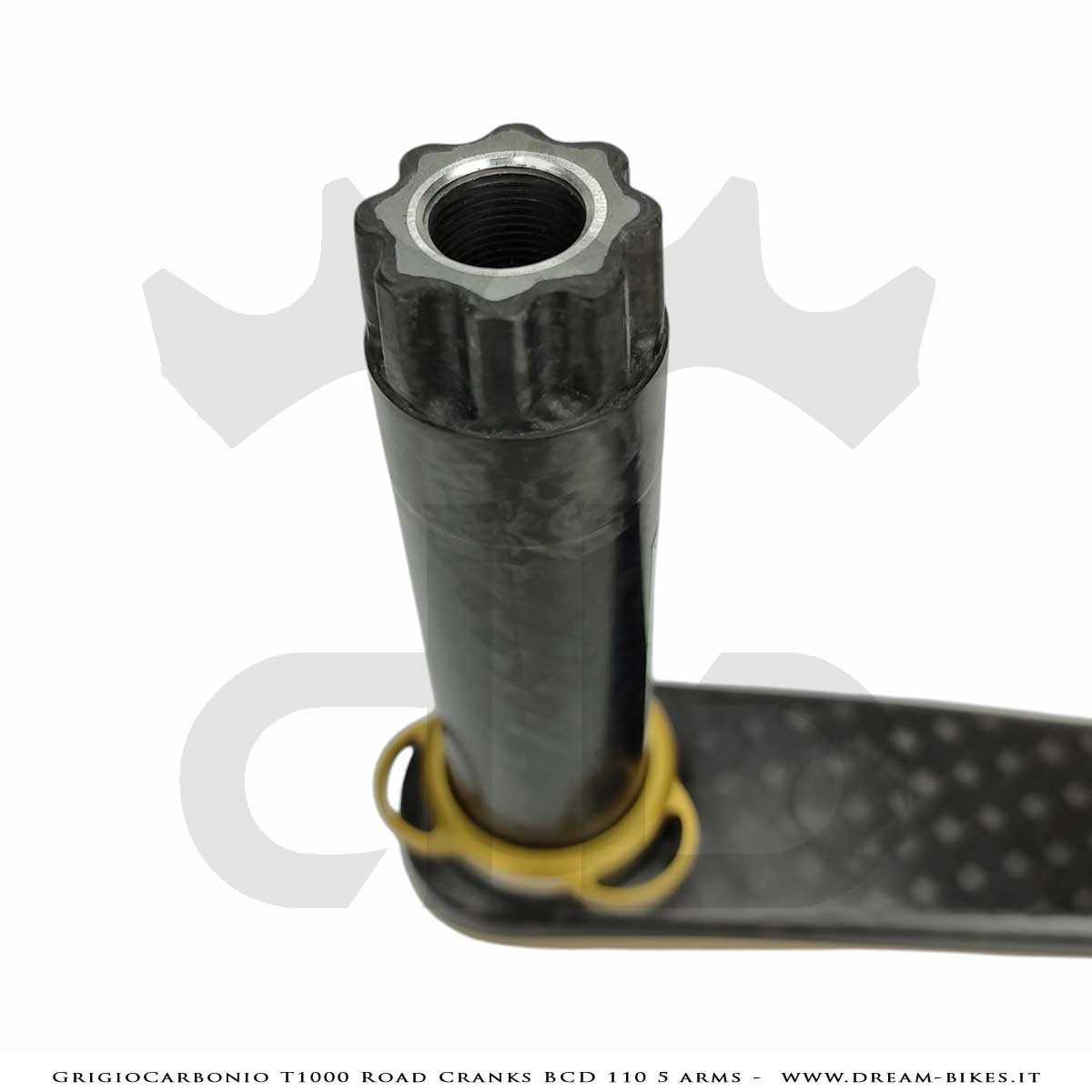 GrigioCarbonio Road T1000 BCD 110 mm Cranks - 5 Arms - 239 gr.