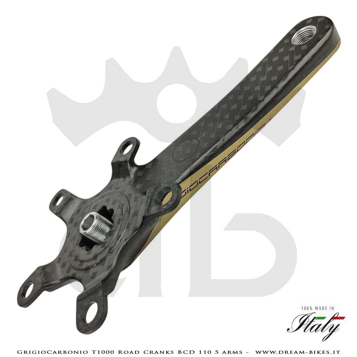 GrigioCarbonio Road T1000 BCD 110 mm Cranks - 5 Arms - 239 gr.