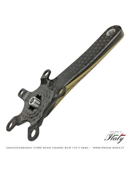 GrigioCarbonio Road T1000 BCD 110 mm Cranks - 5 Arms - 239 gr.
