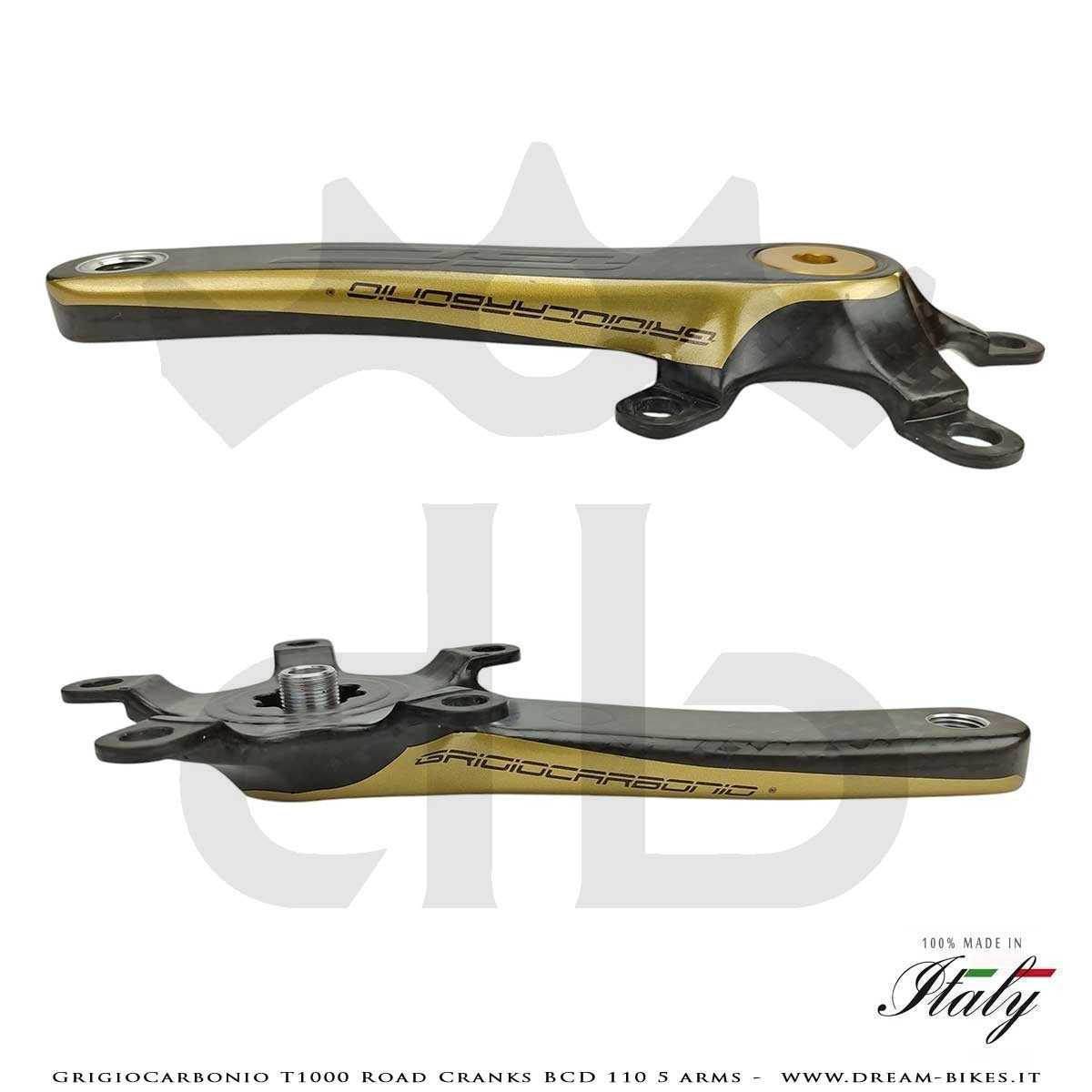 GrigioCarbonio Road T1000 BCD 110 mm Cranks - 5 Arms - 239 gr.