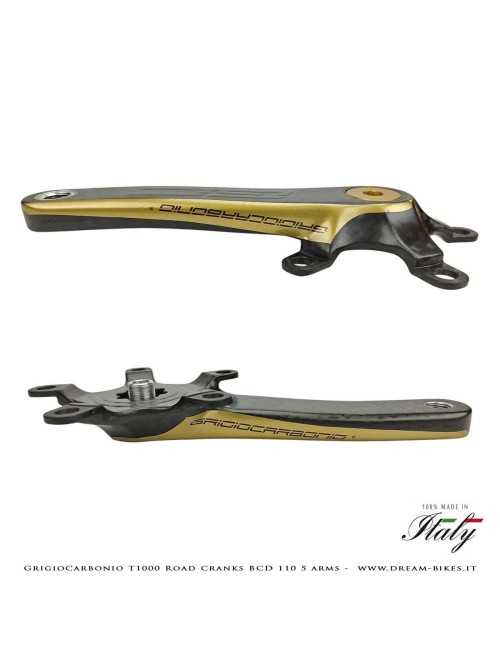 GrigioCarbonio Road T1000 BCD 110 mm Cranks - 5 Arms - 239 gr.