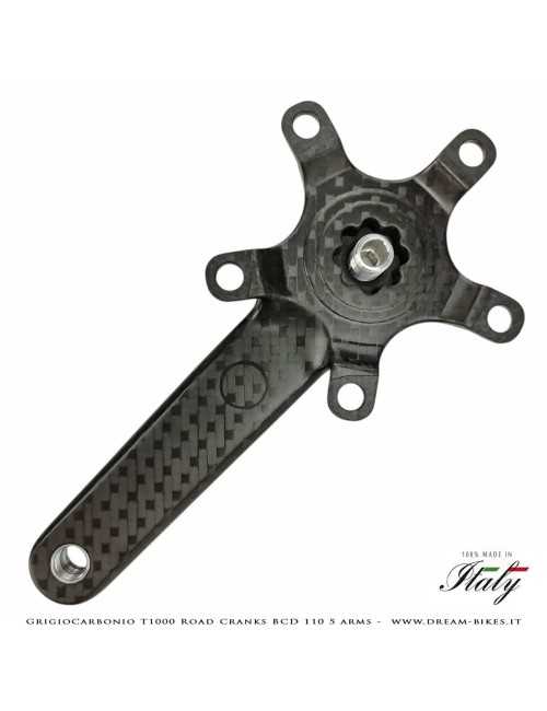 GrigioCarbonio Road T1000 BCD 110 mm Cranks - 5 Arms - 239 gr.