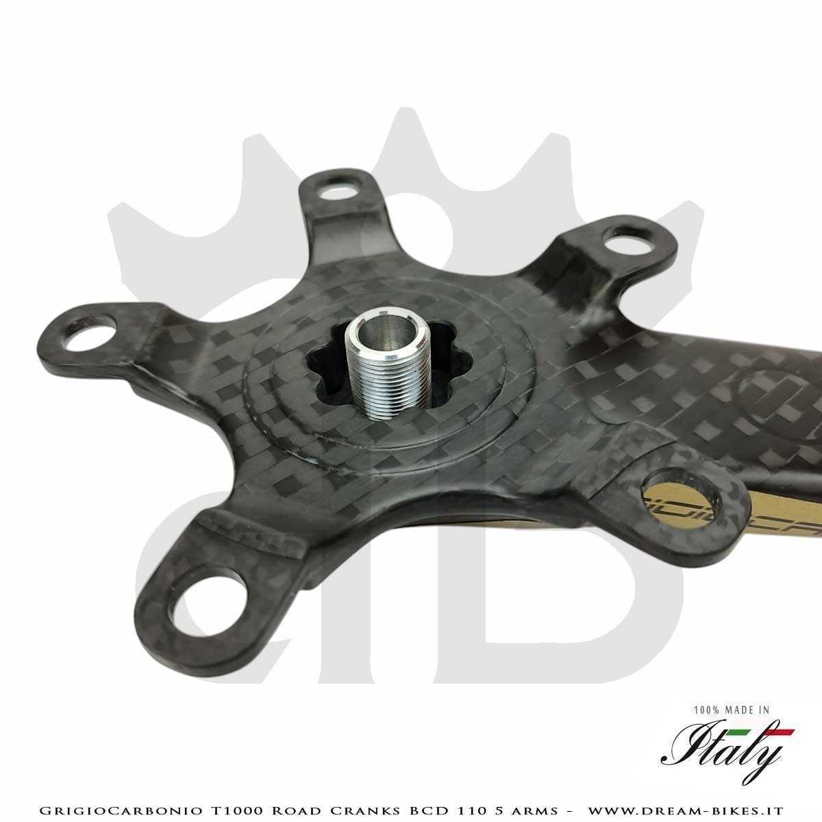 GrigioCarbonio Road T1000 BCD 110 mm Cranks - 5 Arms - 239 gr.