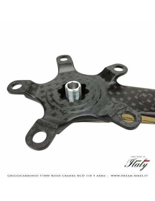 GrigioCarbonio Road T1000 BCD 110 mm Cranks - 5 Arms - 239 gr.