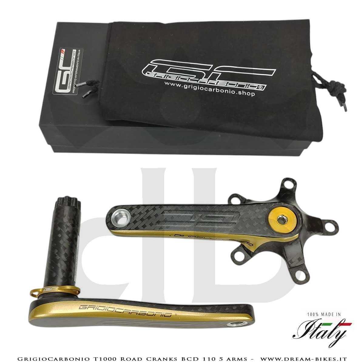 GrigioCarbonio Road T1000 BCD 110 mm Cranks - 5 Arms - 239 gr.