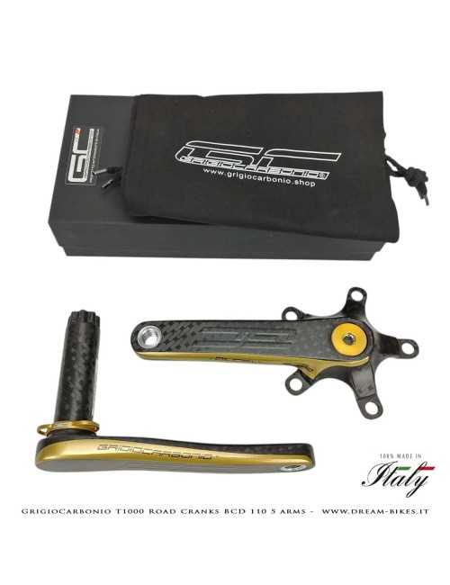 GrigioCarbonio Road T1000 BCD 110 mm Cranks - 5 Arms - 239 gr.