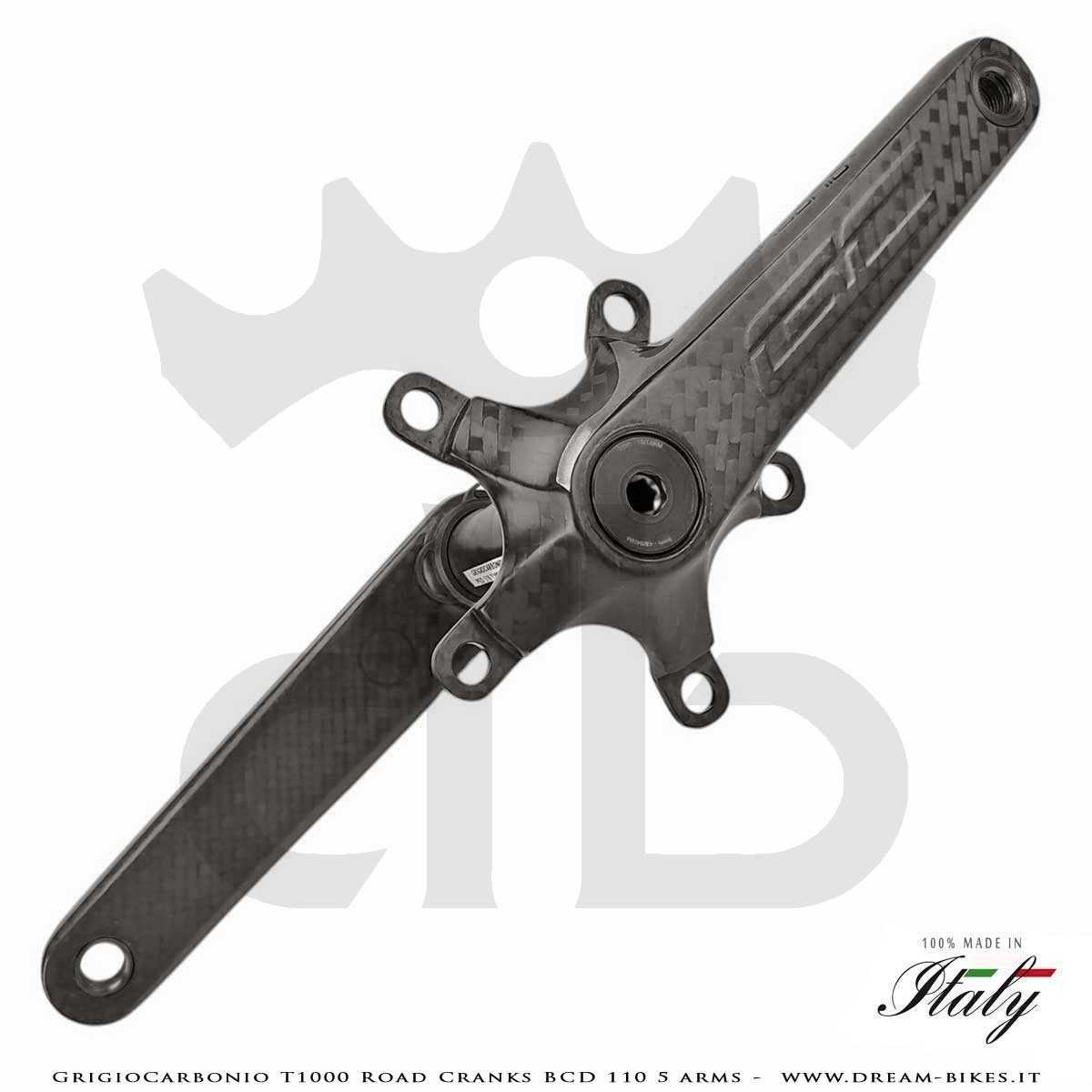 GrigioCarbonio Road T1000 BCD 110 mm Cranks - 5 Arms - 239 gr.
