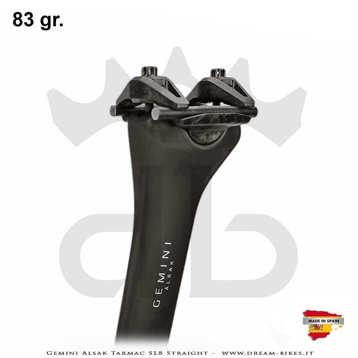 Gemini Alsak Aero Tarmac SL8 Verticale (0 mm offset) - Cannotto Reggisella Carbon Ultraleggero da 83 gr.