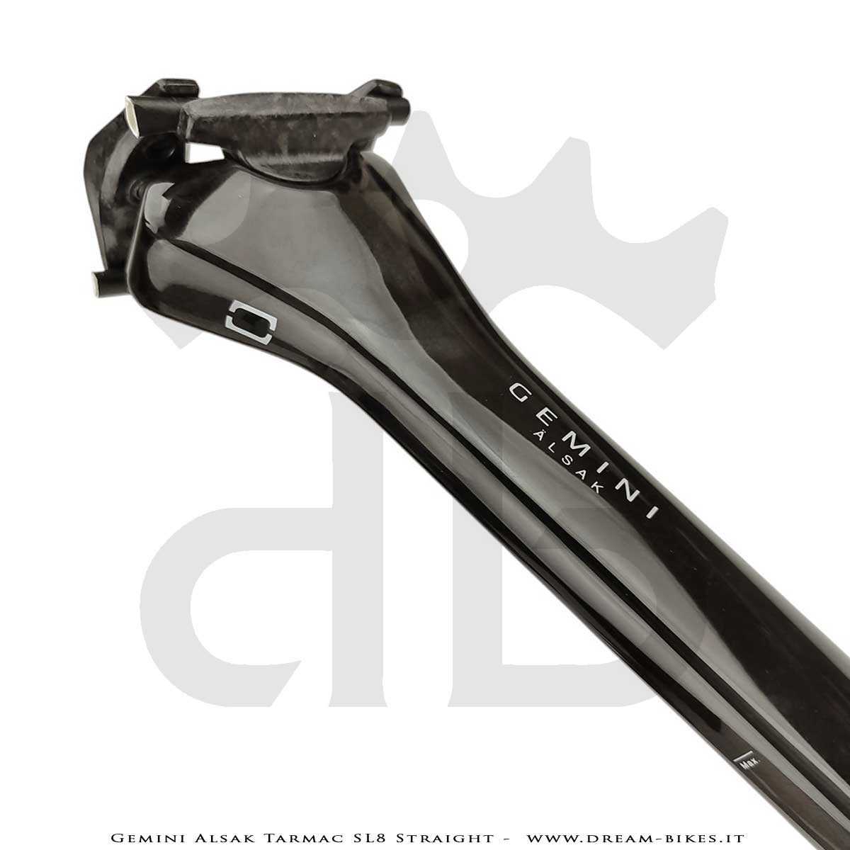 Gemini Alsak Aero Tarmac SL8 Verticale (0 mm offset) - Cannotto Reggisella Carbon Ultraleggero da 83 gr.