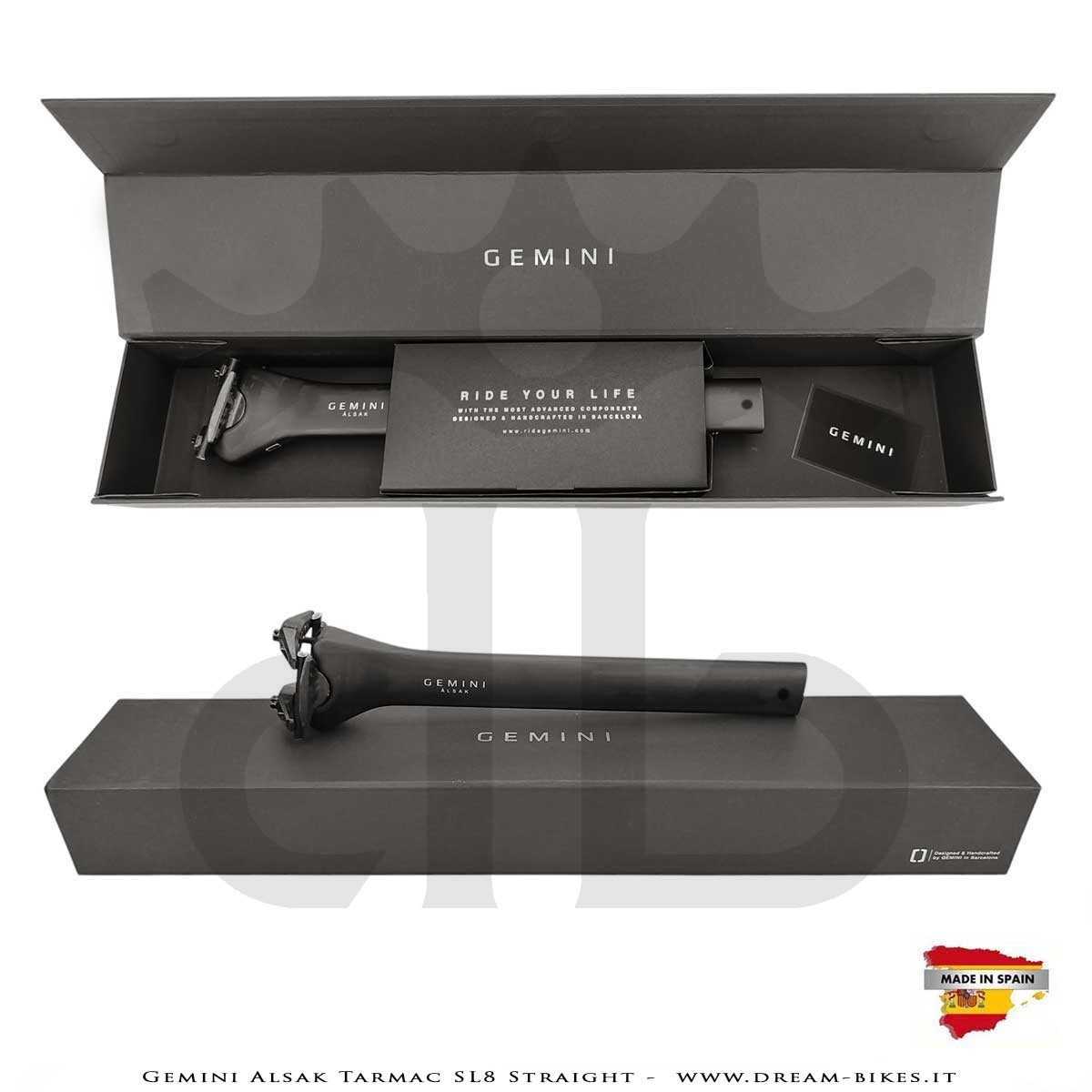 Gemini Alsak Aero Tarmac SL8 Verticale (0 mm offset) - Cannotto Reggisella Carbon Ultraleggero da 83 gr.