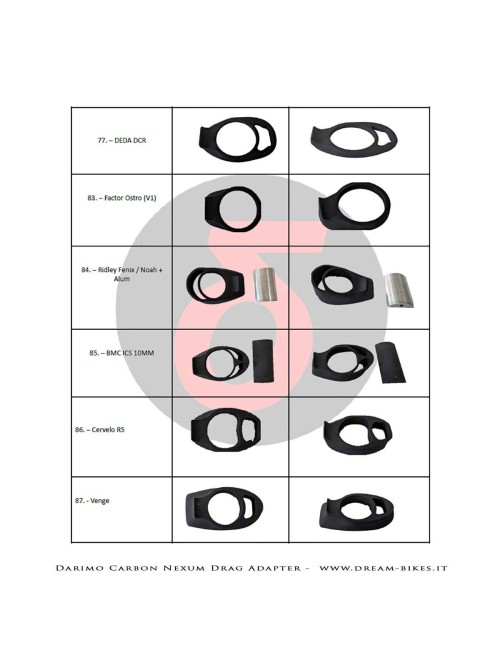Darimo Carbon Adattatore Passaggio Cavi Interni Per Manubrio Nexum Drag