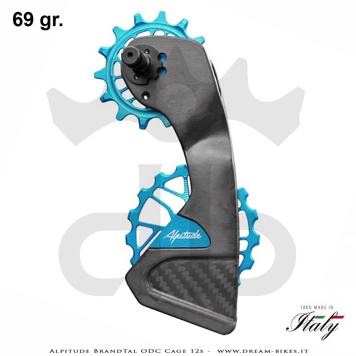 Alpitude Brandtal ODC - Gabbia Cambio Completa Carbon 12v con Pulegge Oversize e Cuscinetti Ceramici - Da 69 gr.