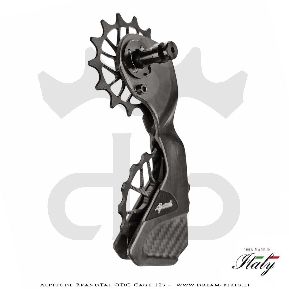 Alpitude Brandtal ODC - Gabbia Cambio Completa Carbon 12v con Pulegge Oversize e Cuscinetti Ceramici - Da 69 gr.