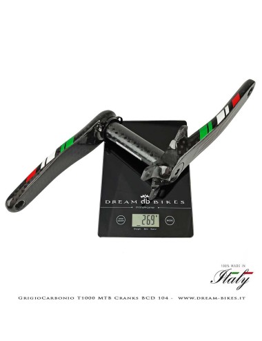 Pedivelle GrigioCarbonio MTB T1000 - BCD 104 mm - 269 gr.